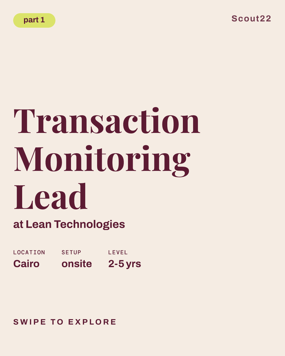 Transaction Monitoring Lead at Lean Technologies