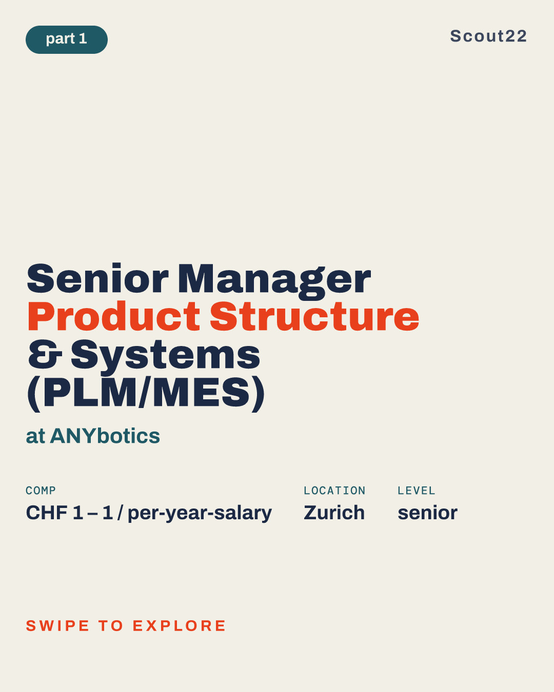 Senior Manager Product Structure & Systems (PLM/MES) at ANYbotics