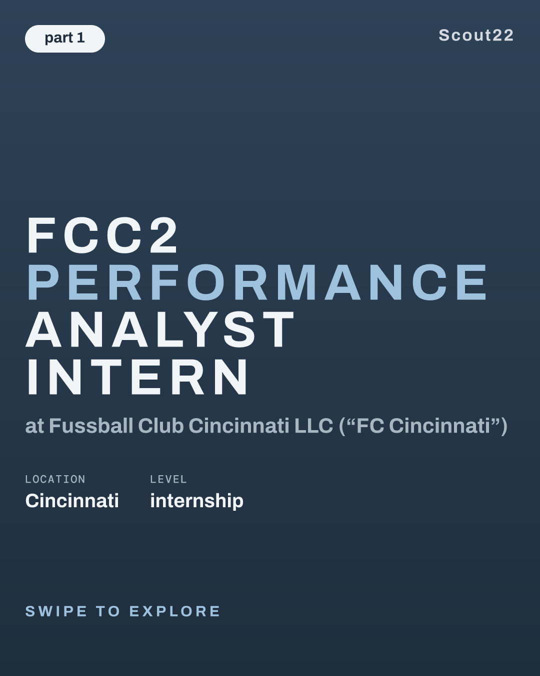 FCC2 Performance Analyst Intern at Fussball Club Cincinnati LLC (“FC Cincinnati”)