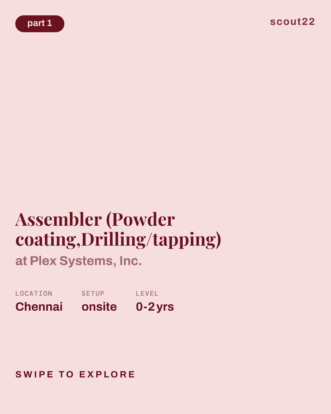 Assembler (Powder coating,Drilling/tapping) at Plex Systems, Inc.