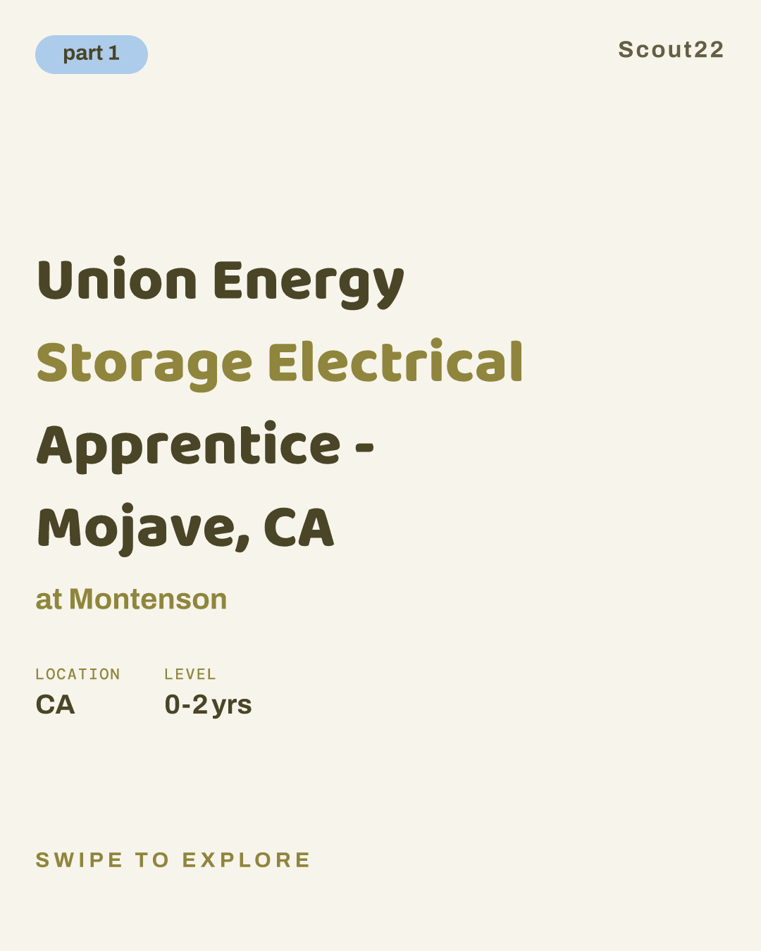 Union Energy Storage Electrical Apprentice - Mojave, CA at Montenson