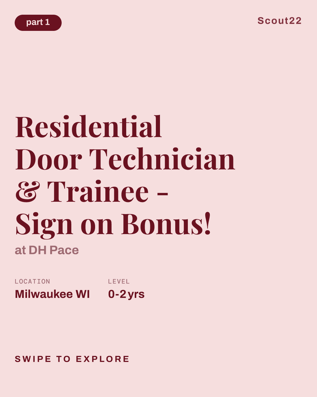 Residential Door Technician & Trainee - Sign on Bonus! at DH Pace
