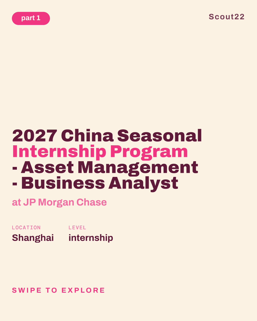 2027 China Seasonal Internship Program - Asset Management - Business Analyst at JP Morgan Chase