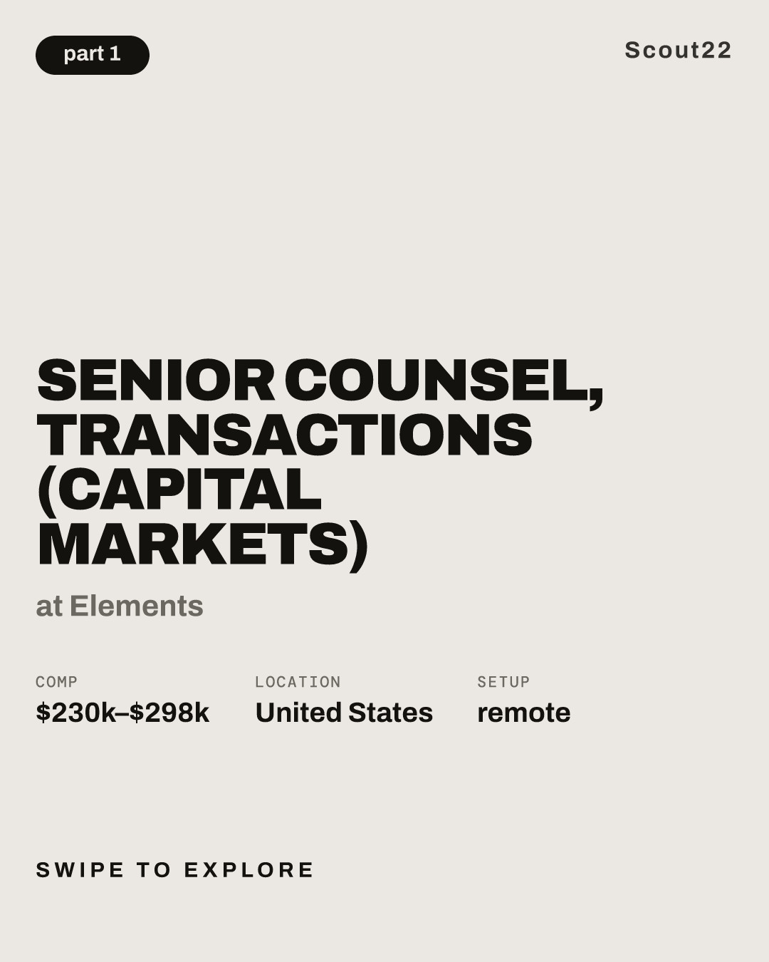 Senior Counsel, Transactions (Capital Markets) at Elements