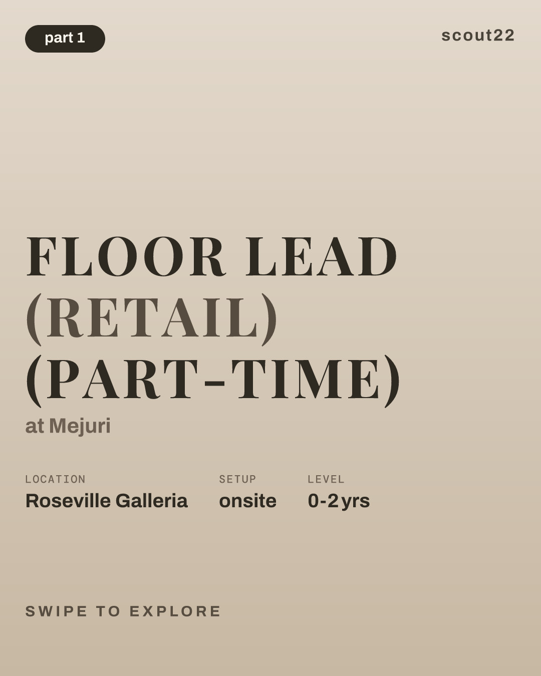 Floor Lead (Retail) (Part-time) at Mejuri