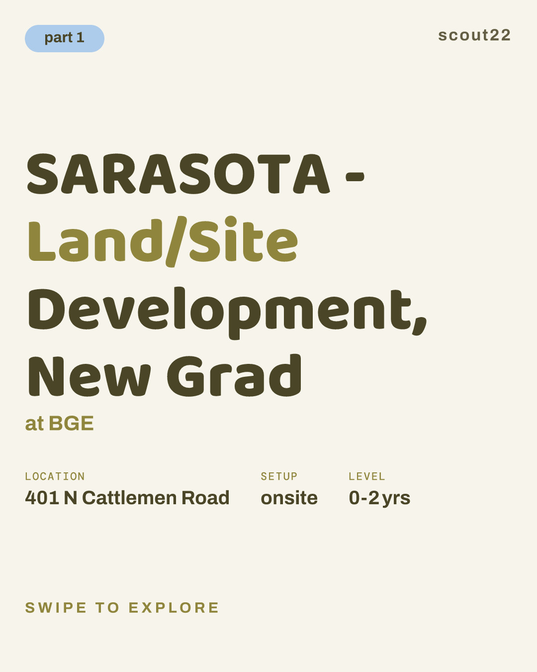 SARASOTA - Land/Site Development, New Grad at BGE