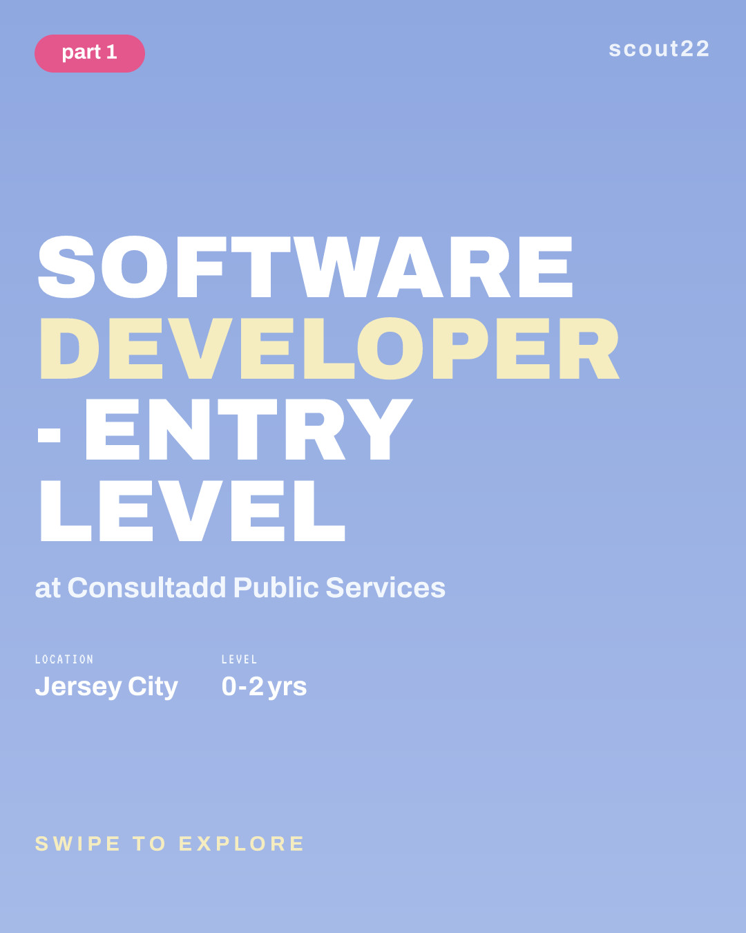 Software developer - Entry level at Consultadd Public Services