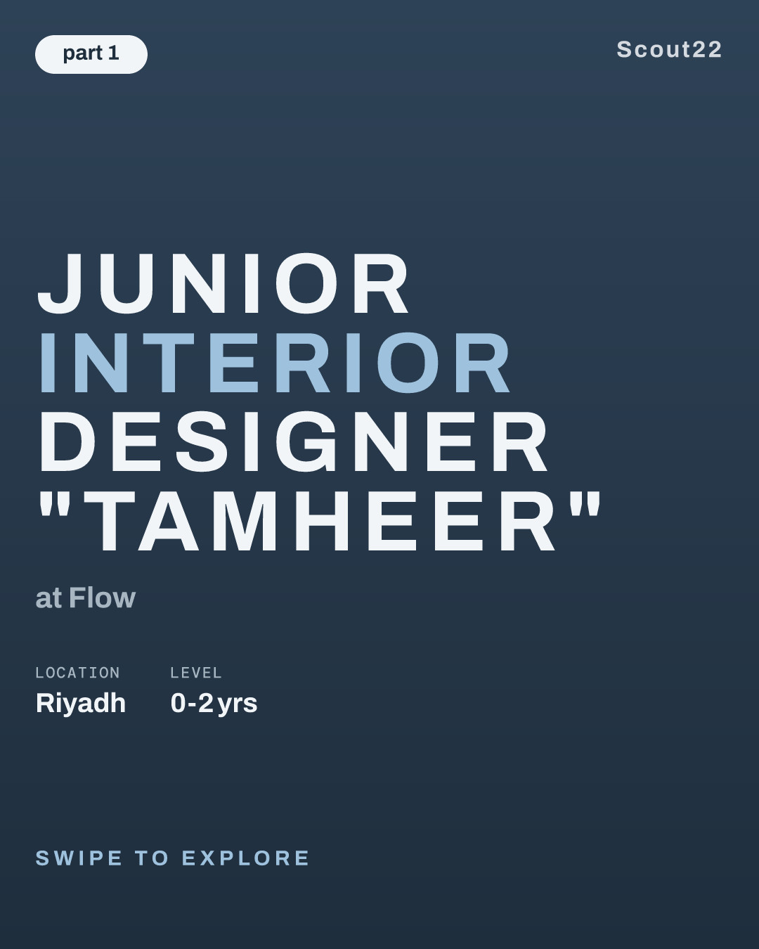 Junior Interior Designer "Tamheer" at Flow
