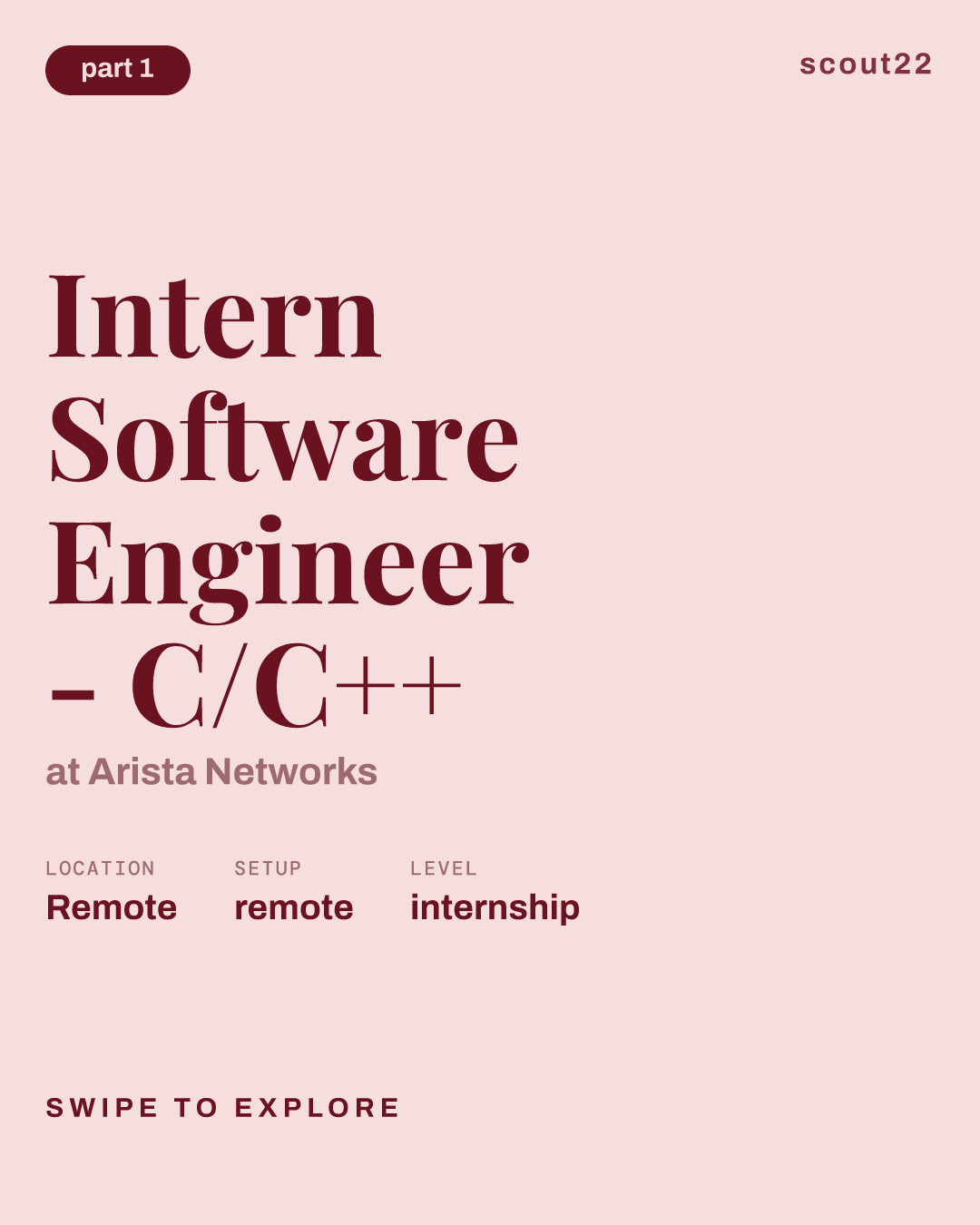 Intern Software Engineer - C/C++ at Arista Networks