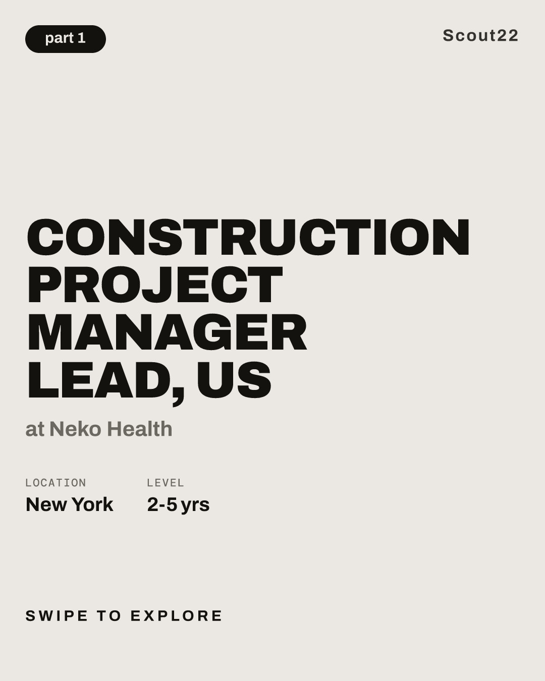 Construction Project Manager Lead, US at Neko Health