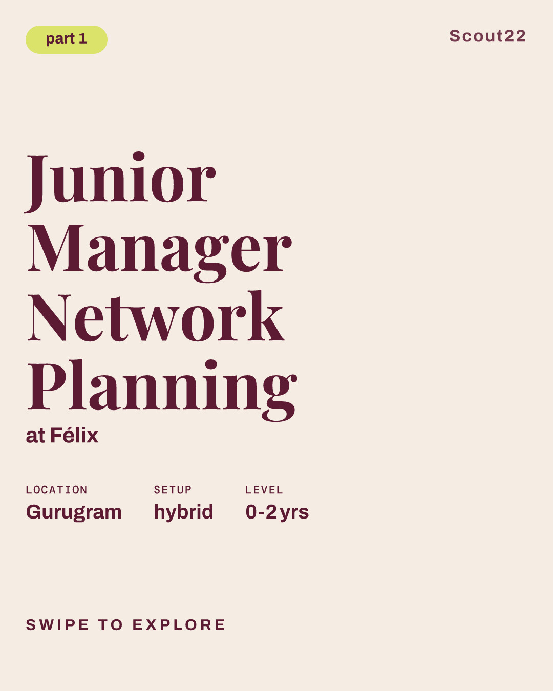 Junior Manager Network Planning at Félix
