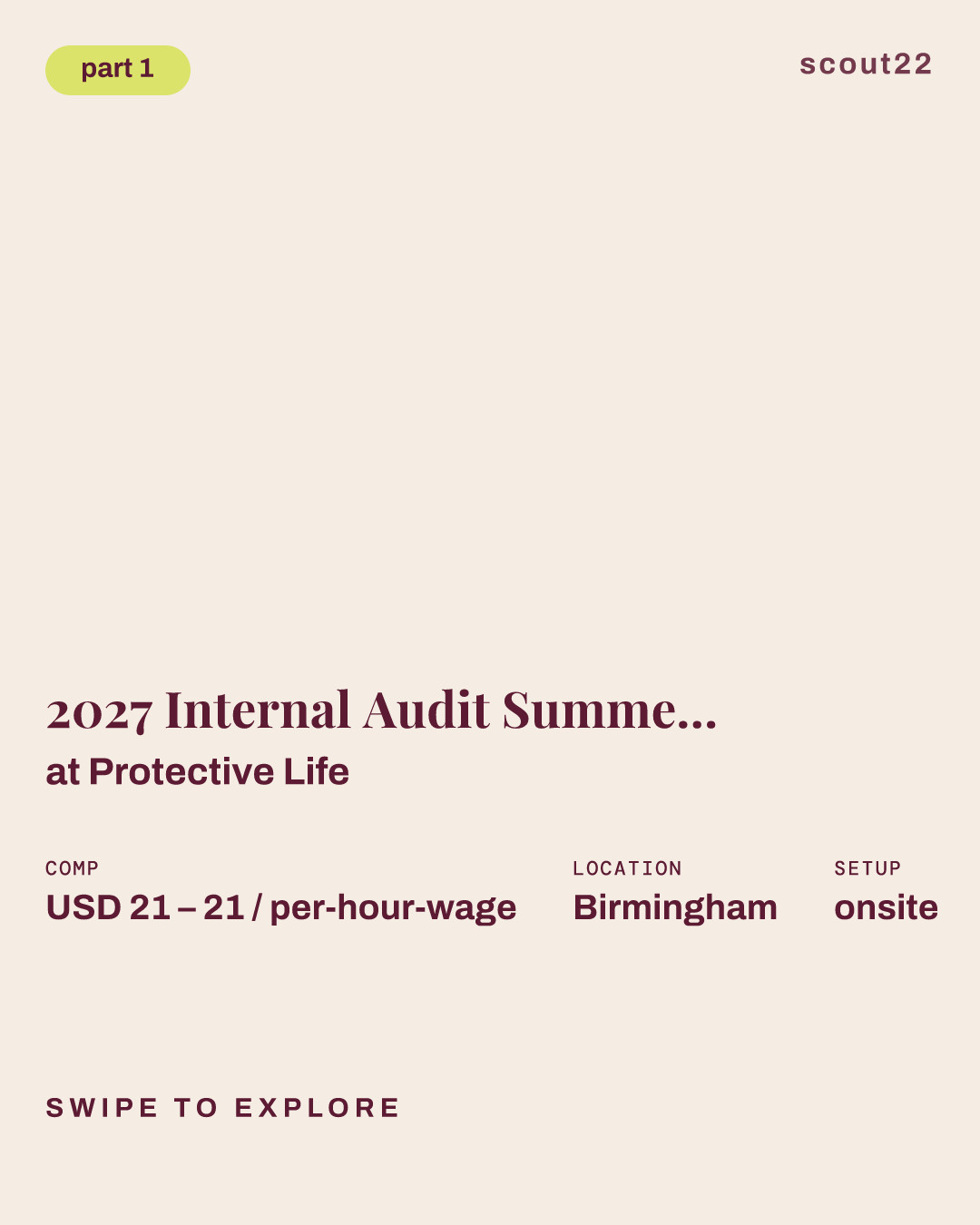 2027 Internal Audit Summer Internship Program at Protective Life