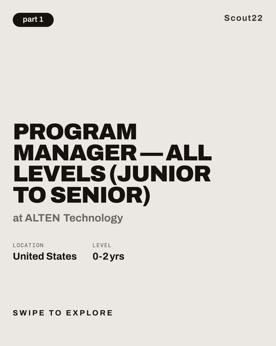 Program Manager — All Levels (Junior to Senior) at ALTEN Technology