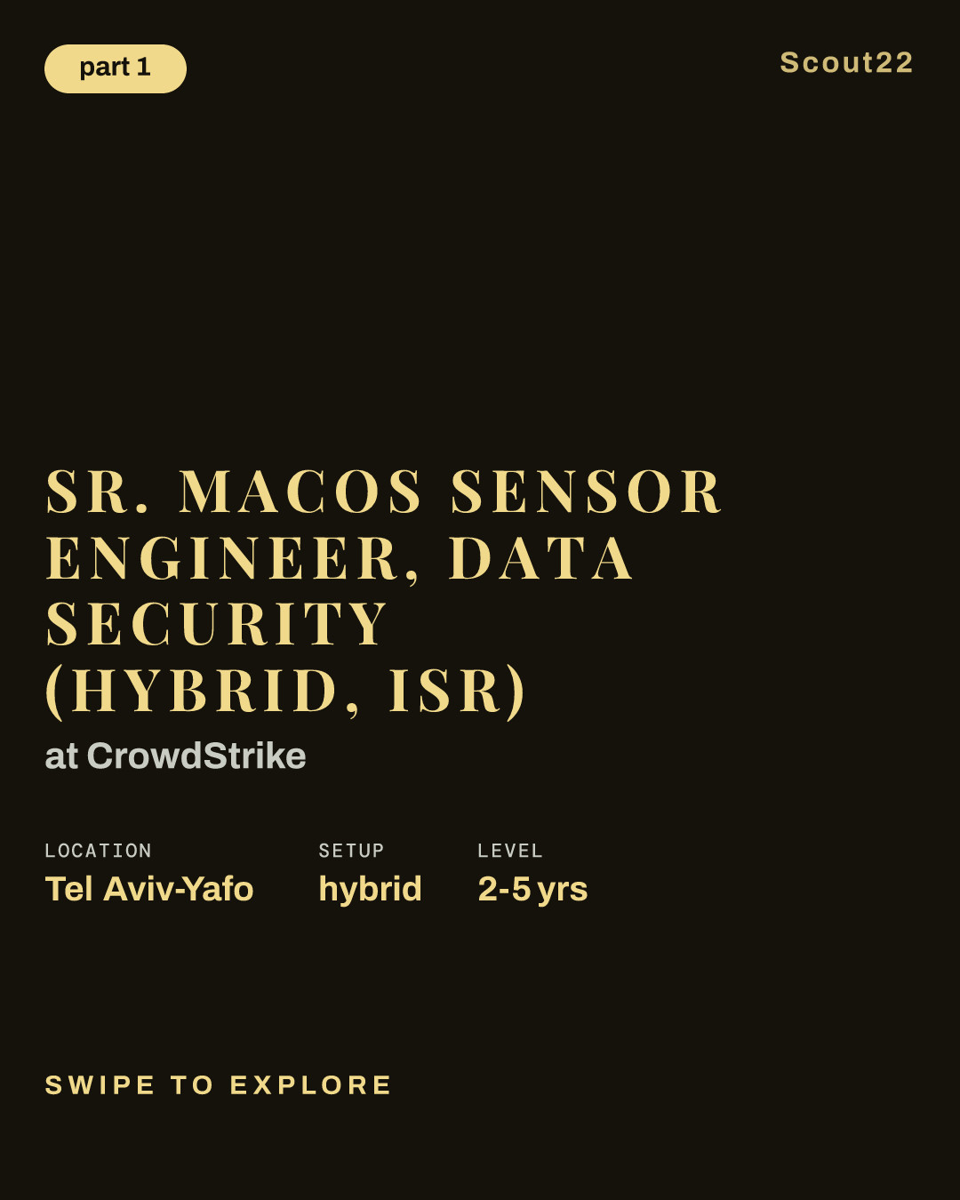 Sr. MacOS Sensor Engineer, Data Security (Hybrid, ISR) at CrowdStrike