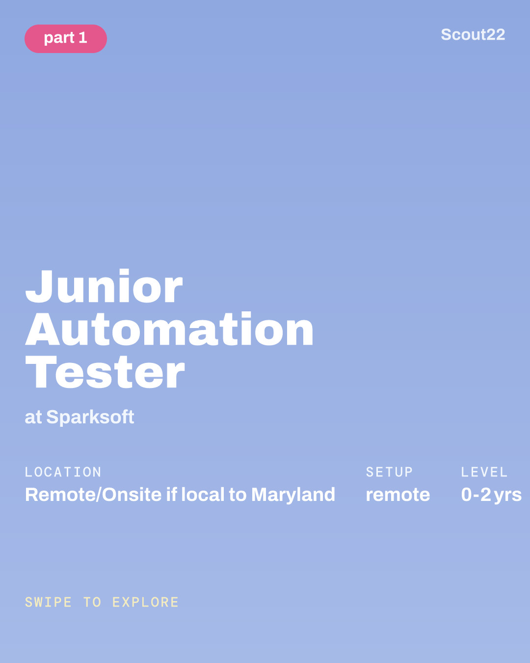Junior Automation Tester at Sparksoft