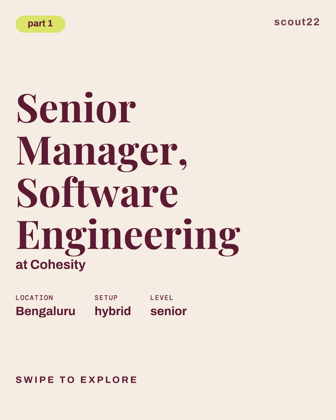 Senior Manager, Software Engineering at Cohesity