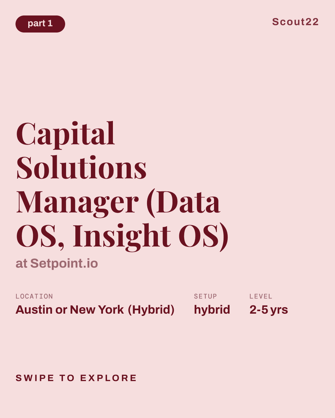 Capital Solutions Manager (Data OS, Insight OS) at Setpoint.io