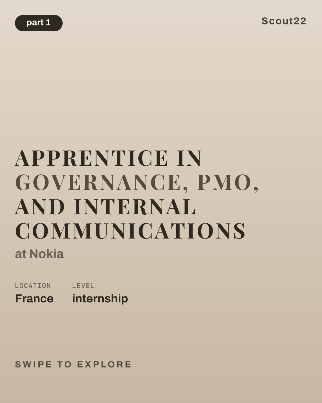 Apprentice in Governance, PMO, and Internal Communications at Nokia