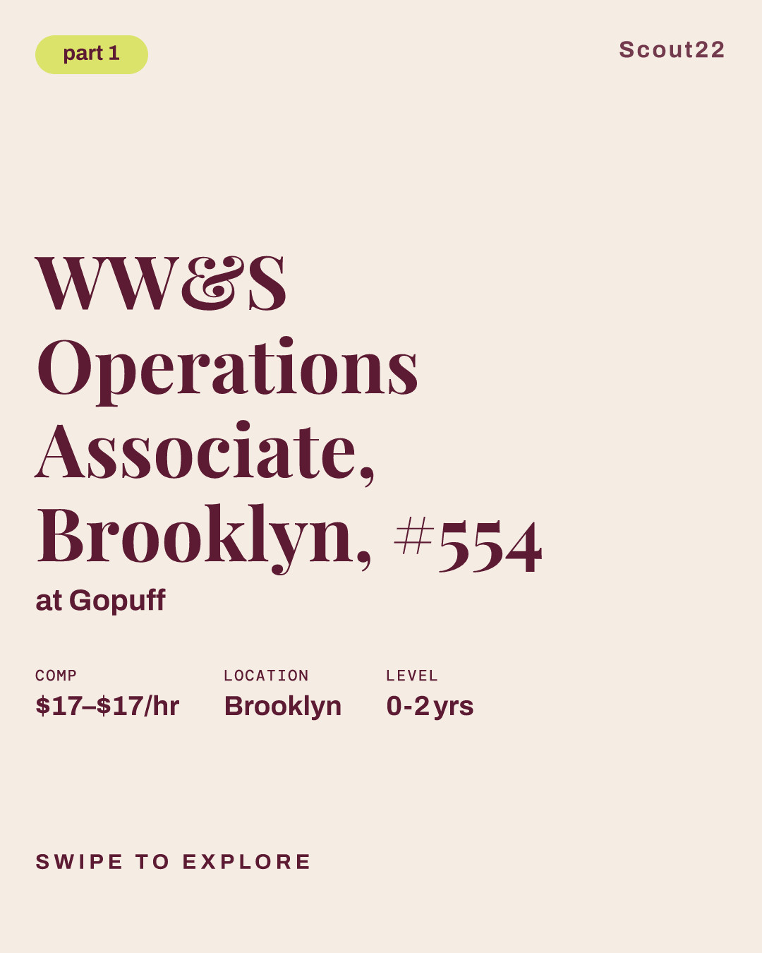 WW&S Operations Associate, Brooklyn, #554 at Gopuff