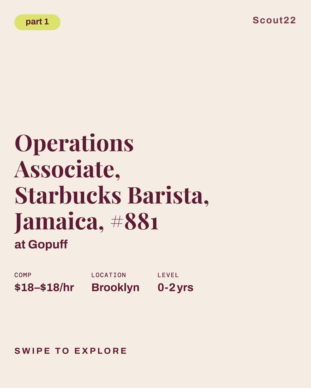 Operations Associate, Starbucks Barista, Jamaica, #881 at Gopuff