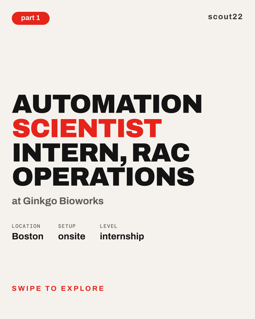 Automation Scientist Intern, RAC Operations at Ginkgo Bioworks
