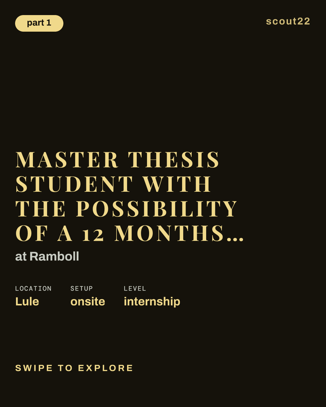 Master Thesis Student with the possibility of a 12 months Internship at Ramboll