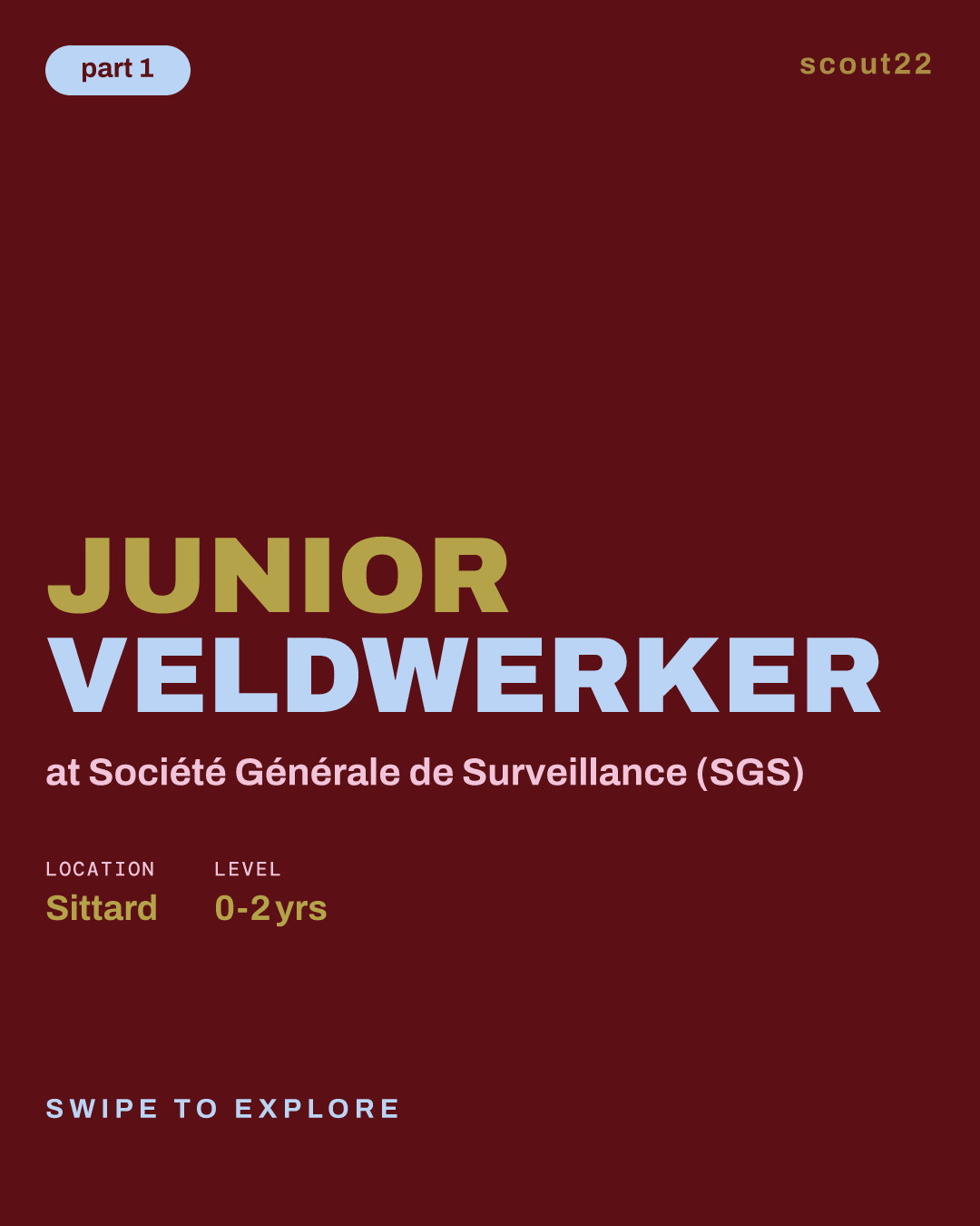 Junior Veldwerker at Société Générale de Surveillance (SGS)