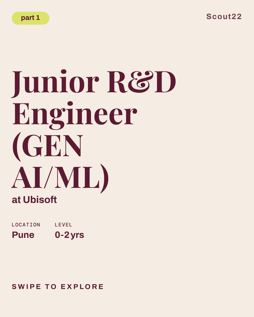 Junior R&D Engineer (GEN AI/ML) at Ubisoft