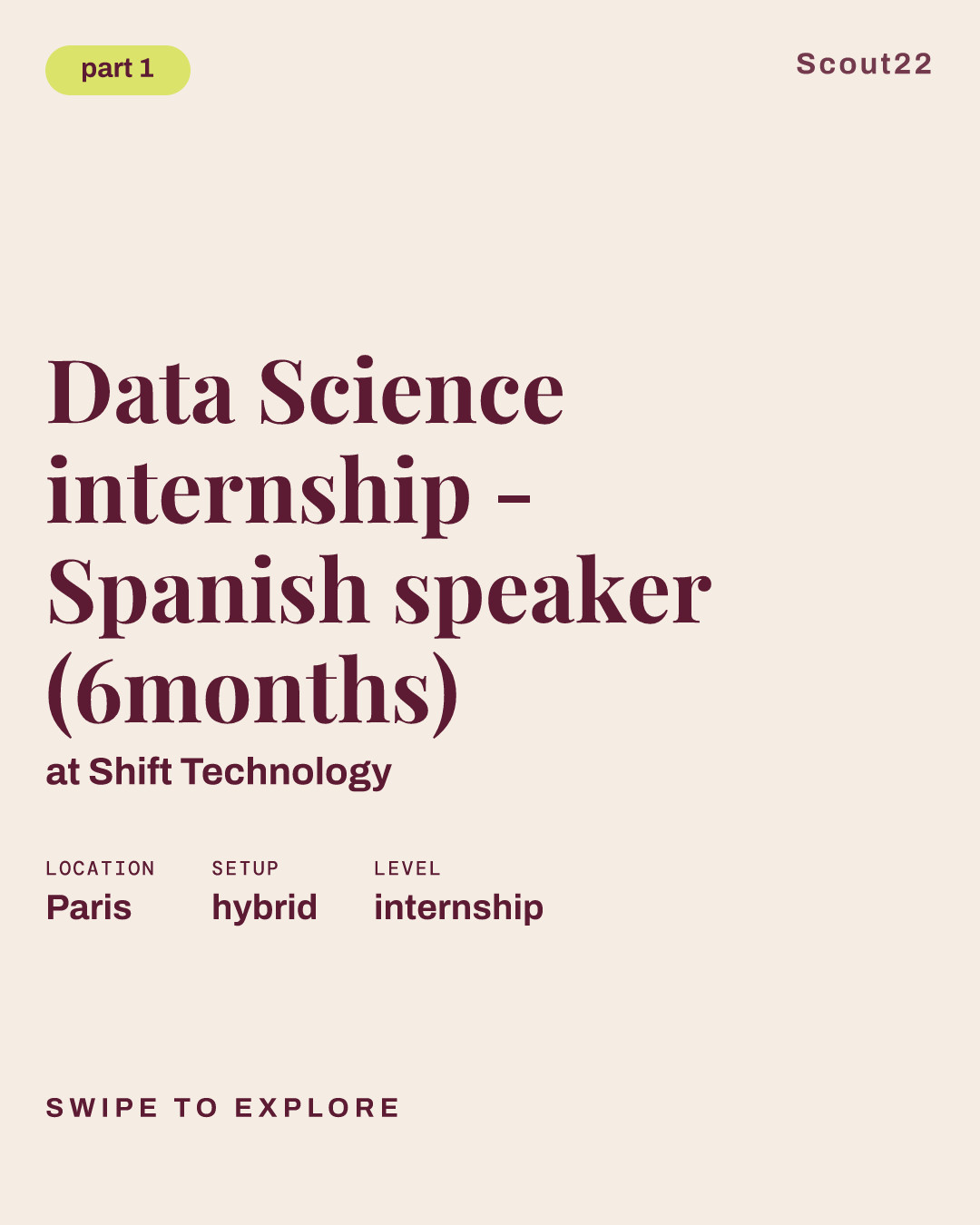 Data Science internship - Spanish speaker (6months) at Shift Technology