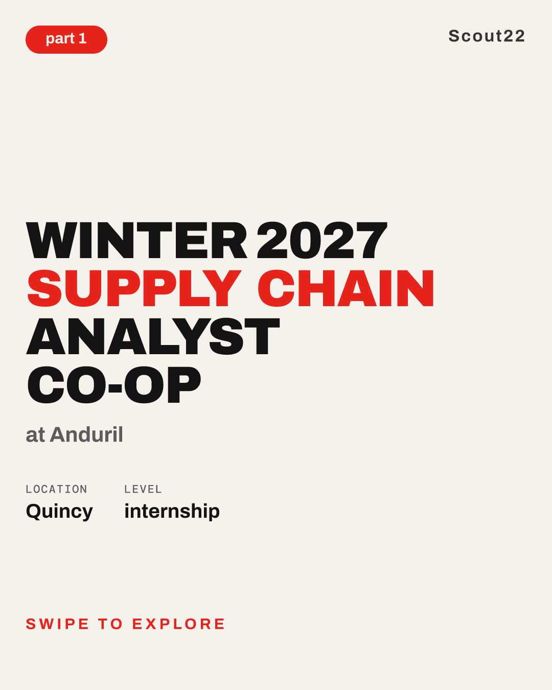 Winter 2027 Supply Chain Analyst Co-op at Anduril