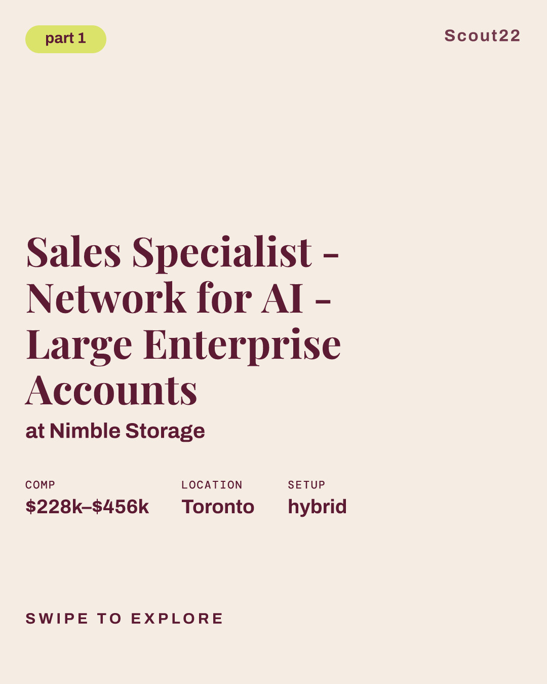 Sales Specialist - Network for AI - Large Enterprise Accounts at Nimble Storage
