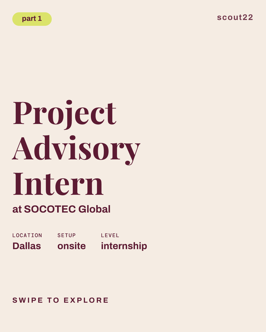 Project Advisory Intern at SOCOTEC Global