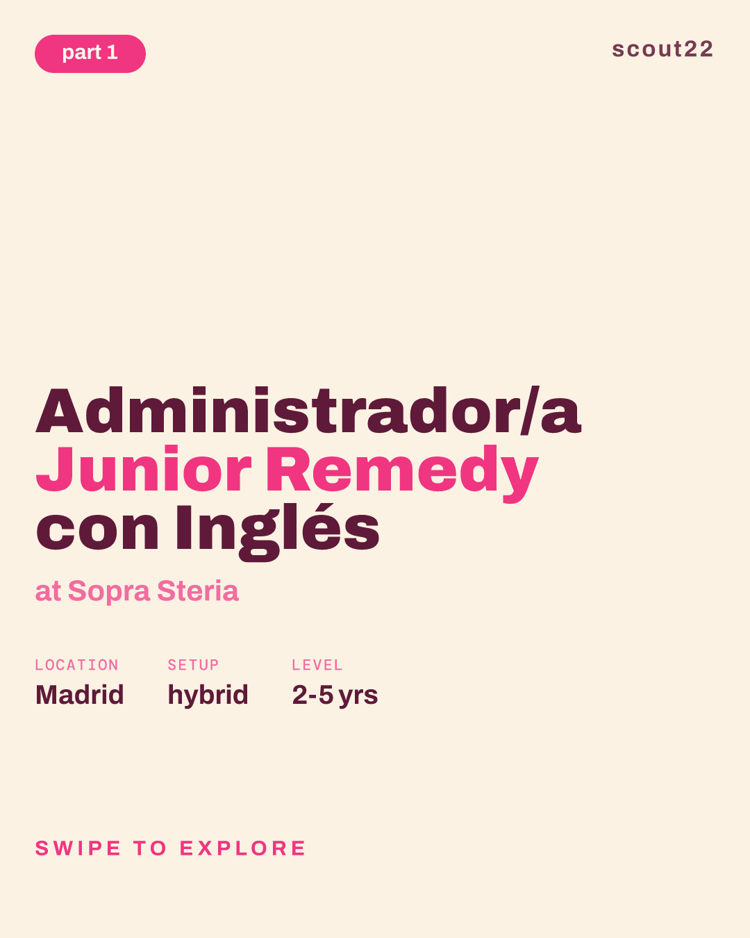 Administrador/a Junior Remedy con Inglés at Sopra Steria