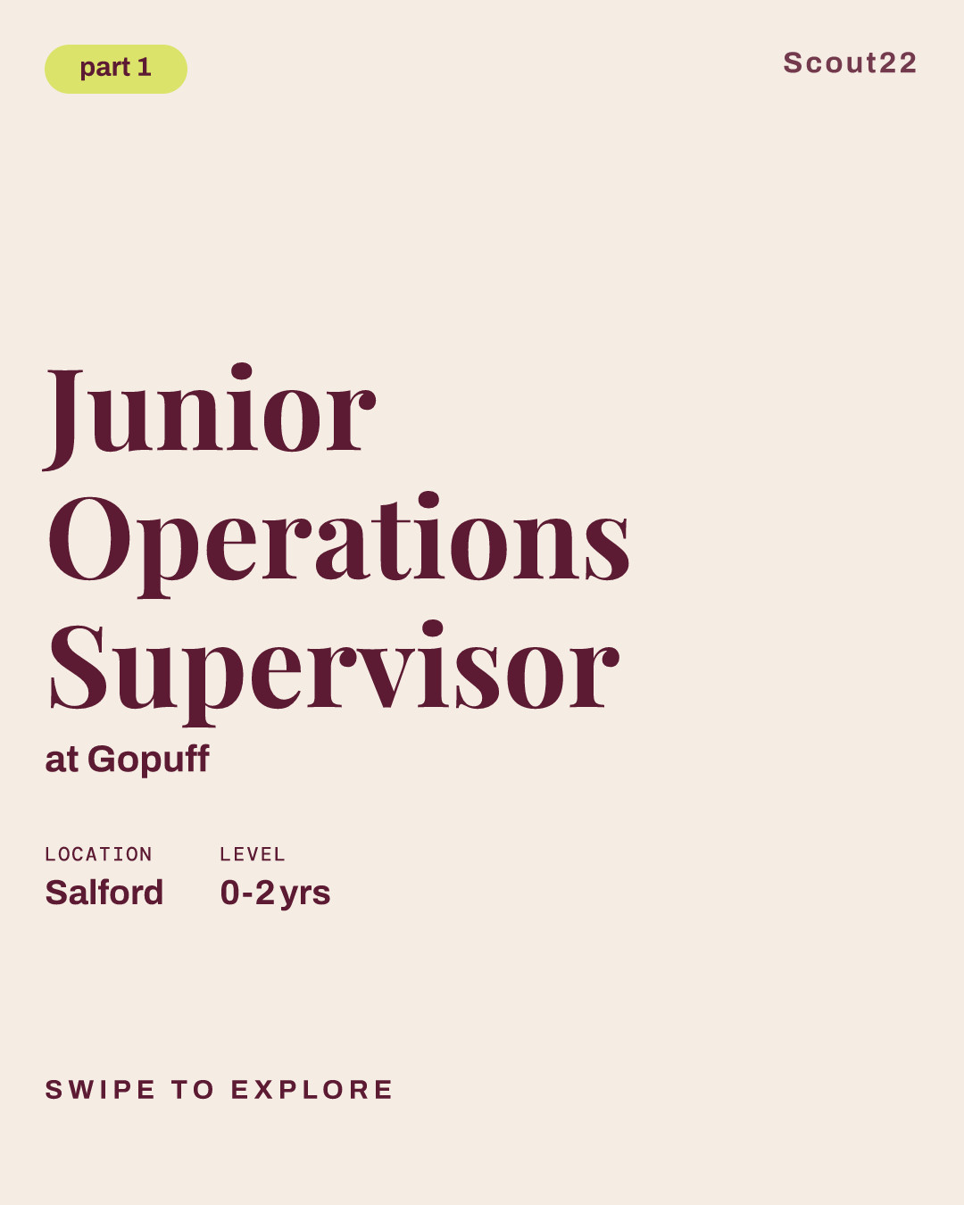 Junior Operations Supervisor at Gopuff