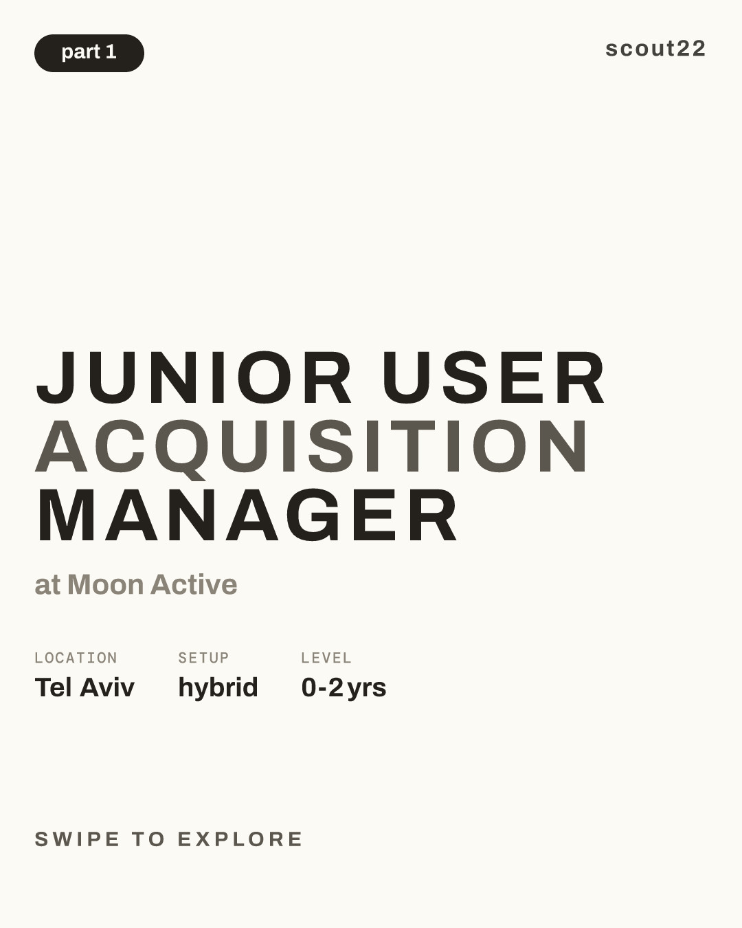 Junior User Acquisition Manager at Moon Active