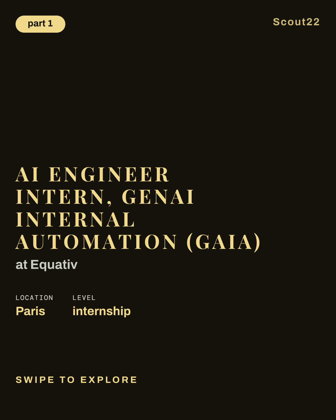 AI Engineer Intern, GenAI Internal Automation (GAIA) at Equativ