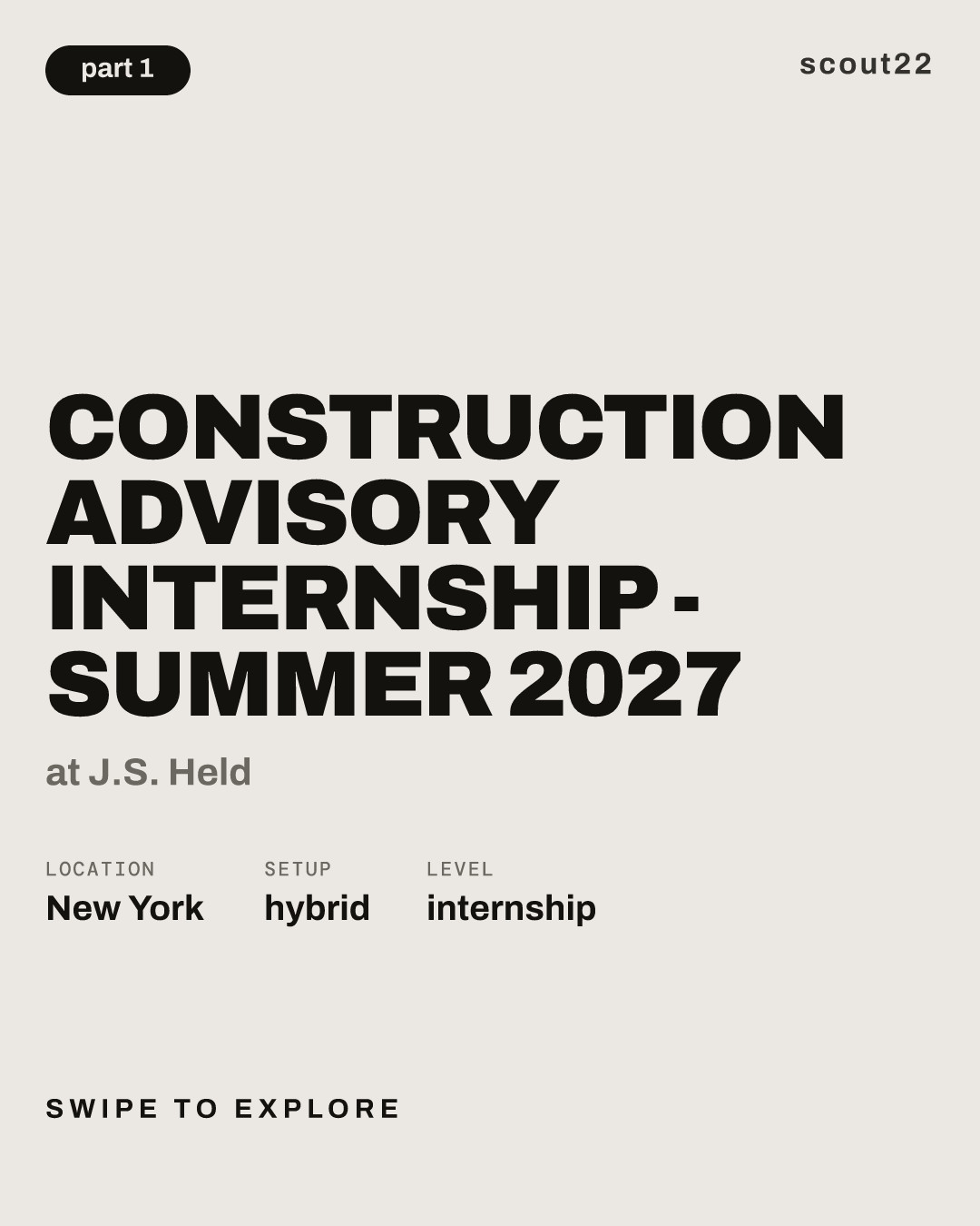 Construction Advisory Internship - Summer 2027 at J.S. Held