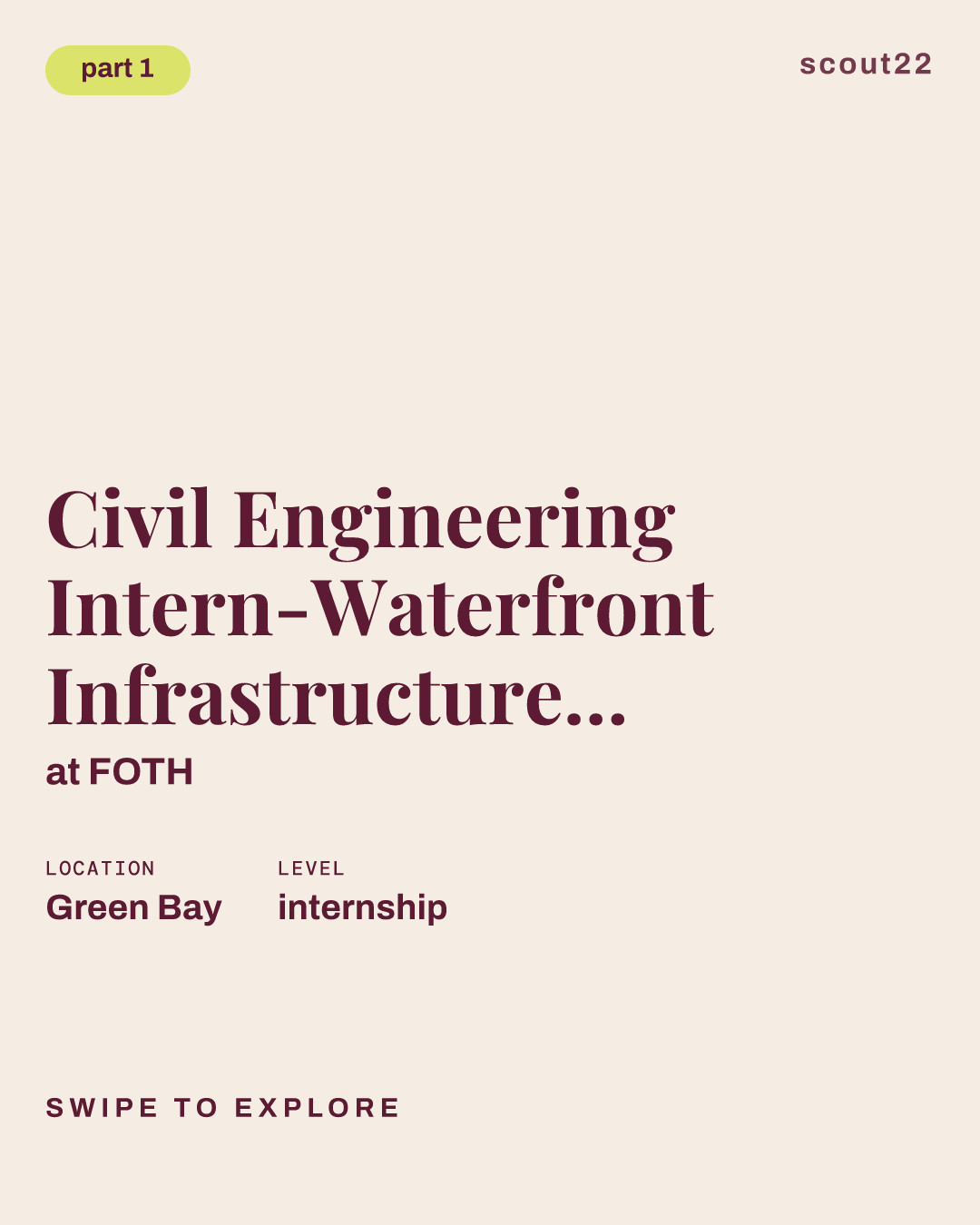 Civil Engineering Intern-Waterfront Infrastructure (Summer 2027) at FOTH