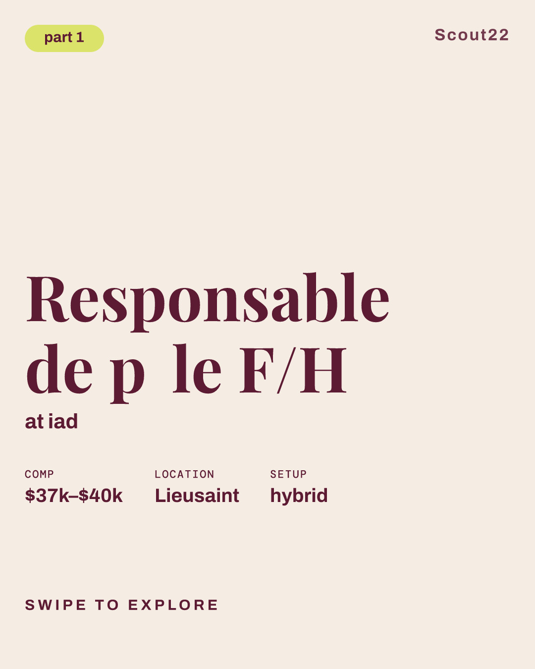 Responsable de pôle F/H at iad