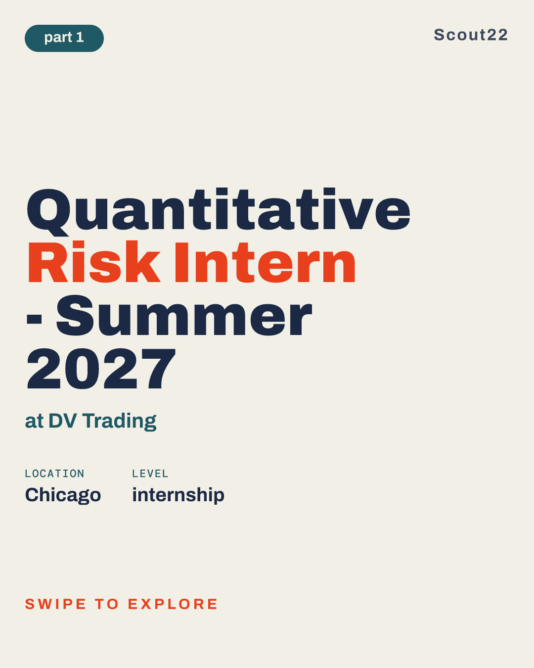 Quantitative Risk Intern - Summer 2027 at DV Trading