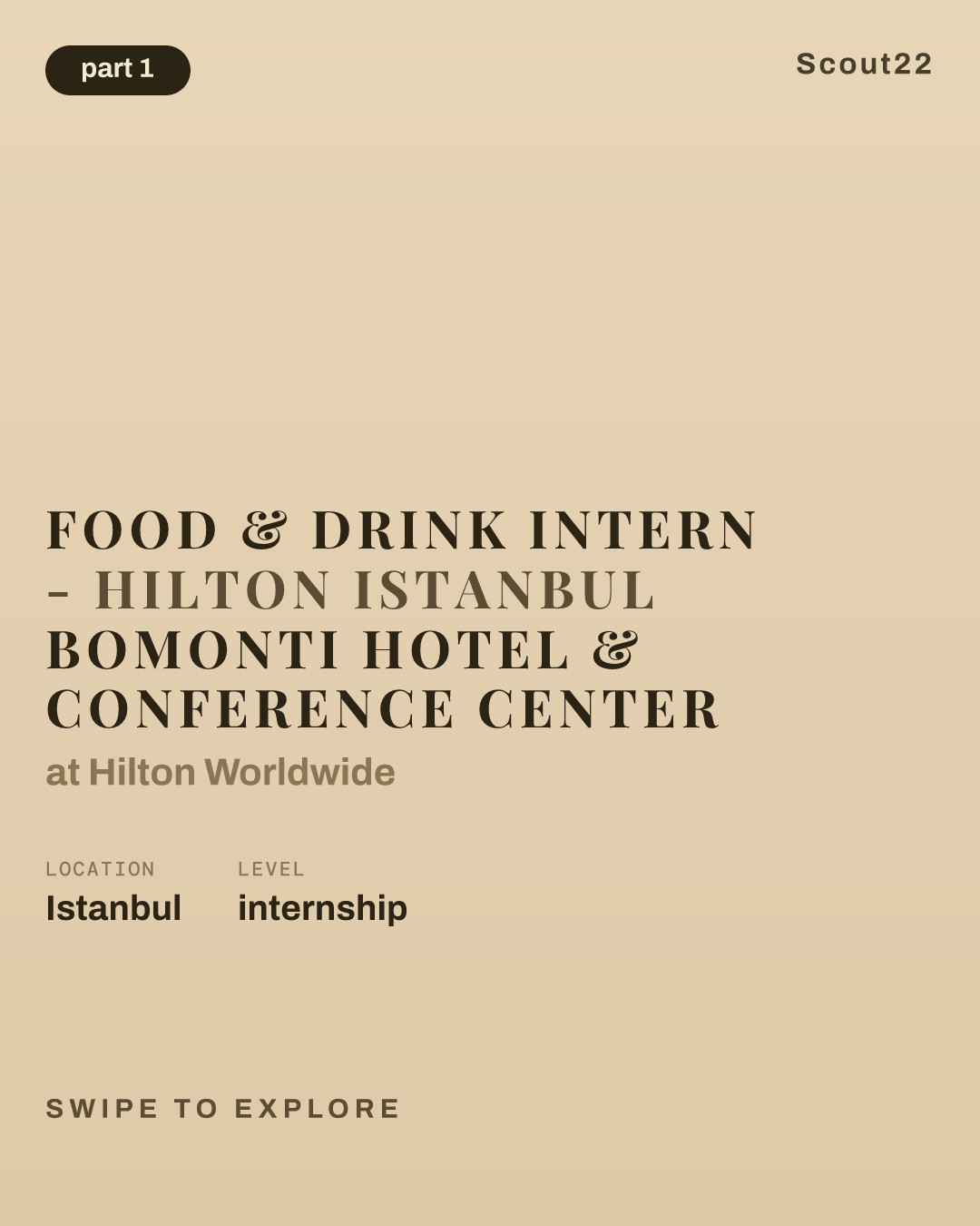 Food & Drink Intern - Hilton Istanbul Bomonti Hotel & Conference Center at Hilton Worldwide