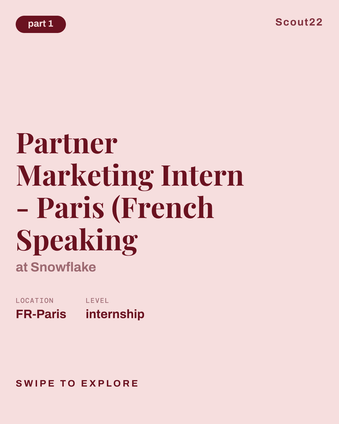 Partner Marketing Intern - Paris (French Speaking at Snowflake