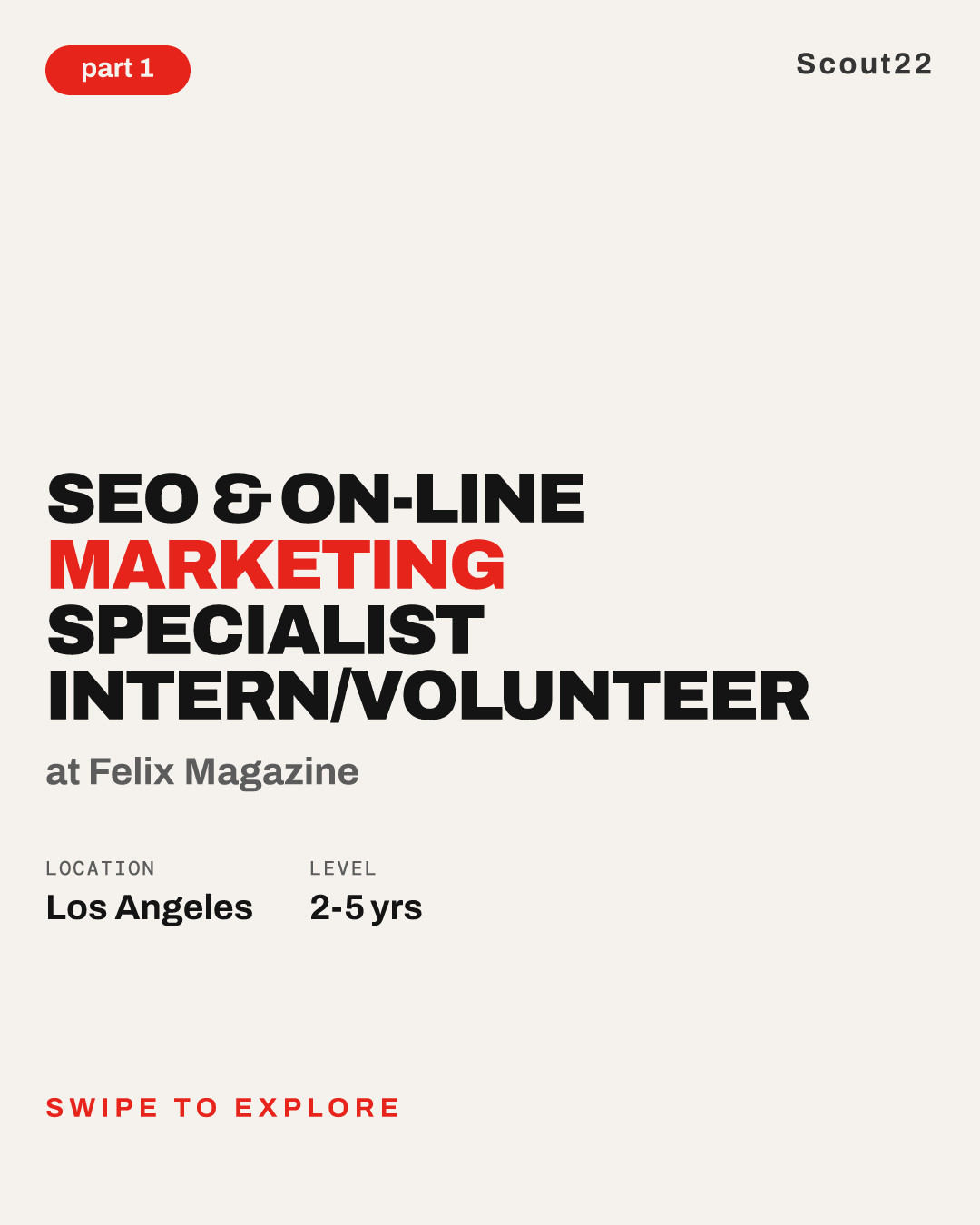 SEO & On-line Marketing Specialist Intern/Volunteer at Felix Magazine
