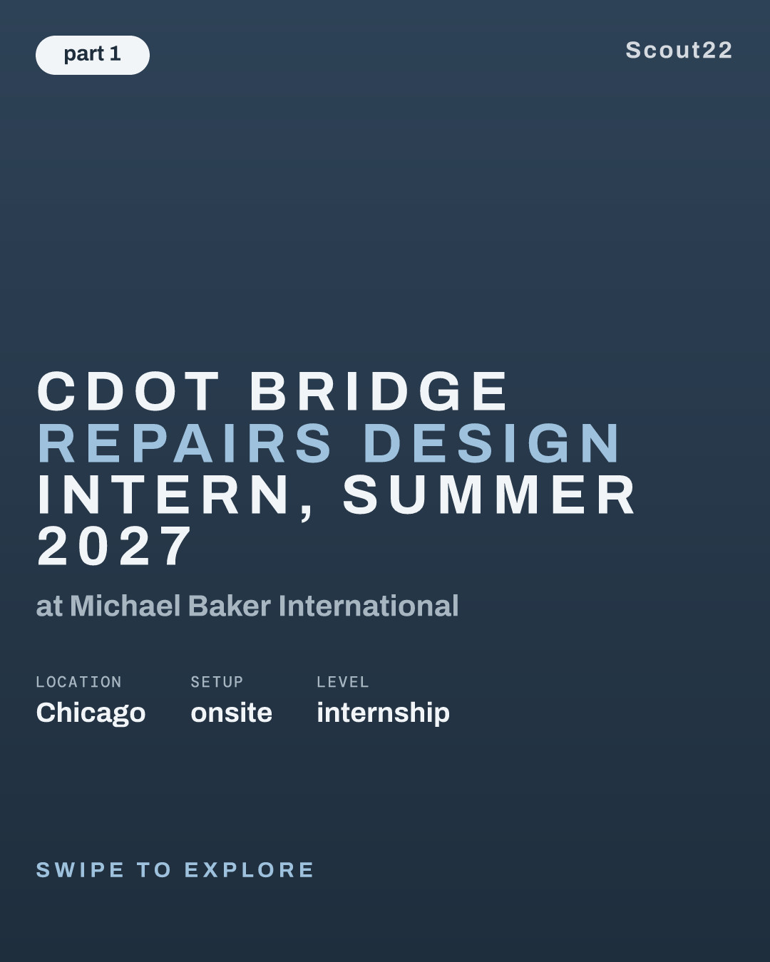 CDOT Bridge Repairs Design Intern, Summer 2027 at Michael Baker International