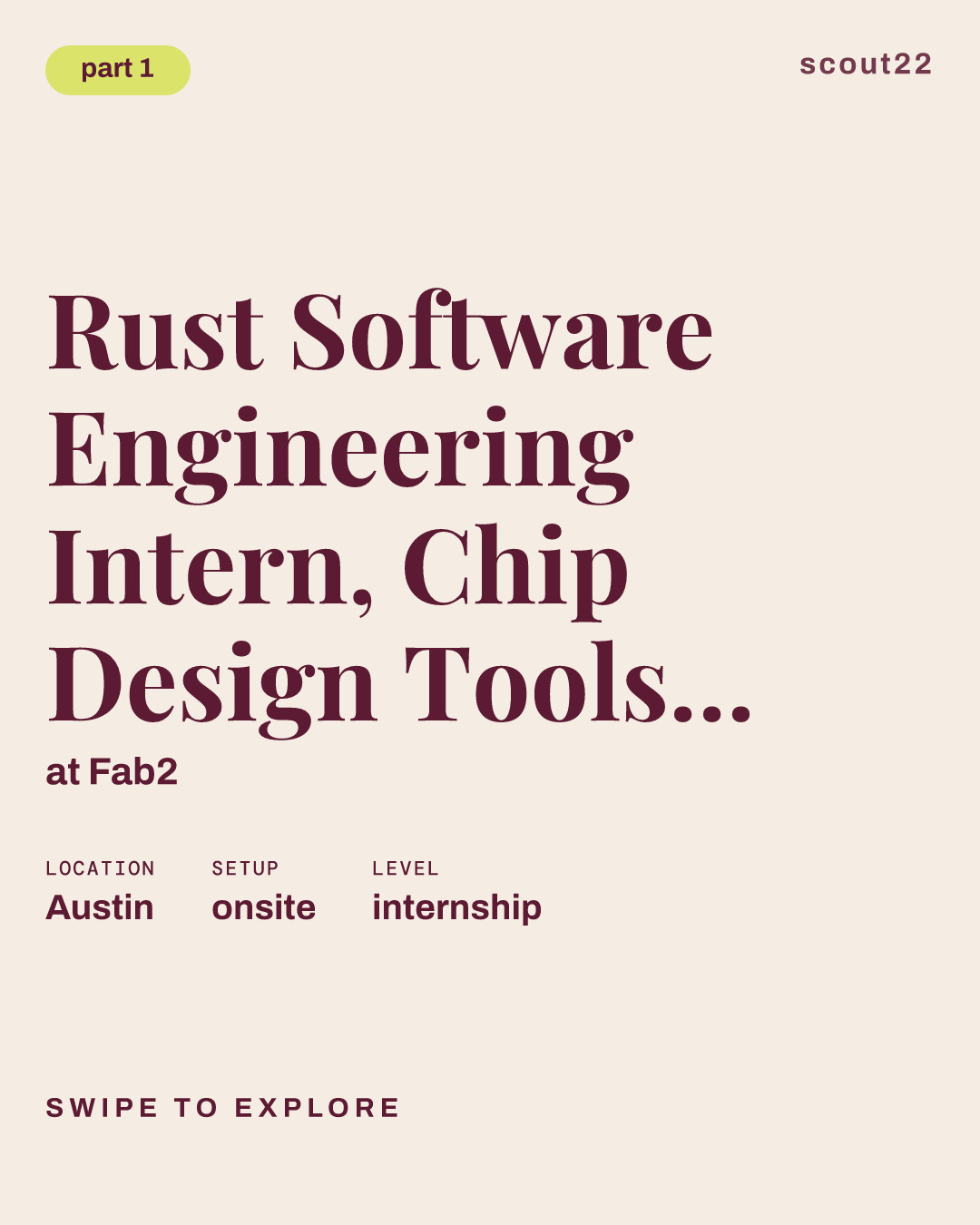 Rust Software Engineering Intern, Chip Design Tools - Summer at Fab2