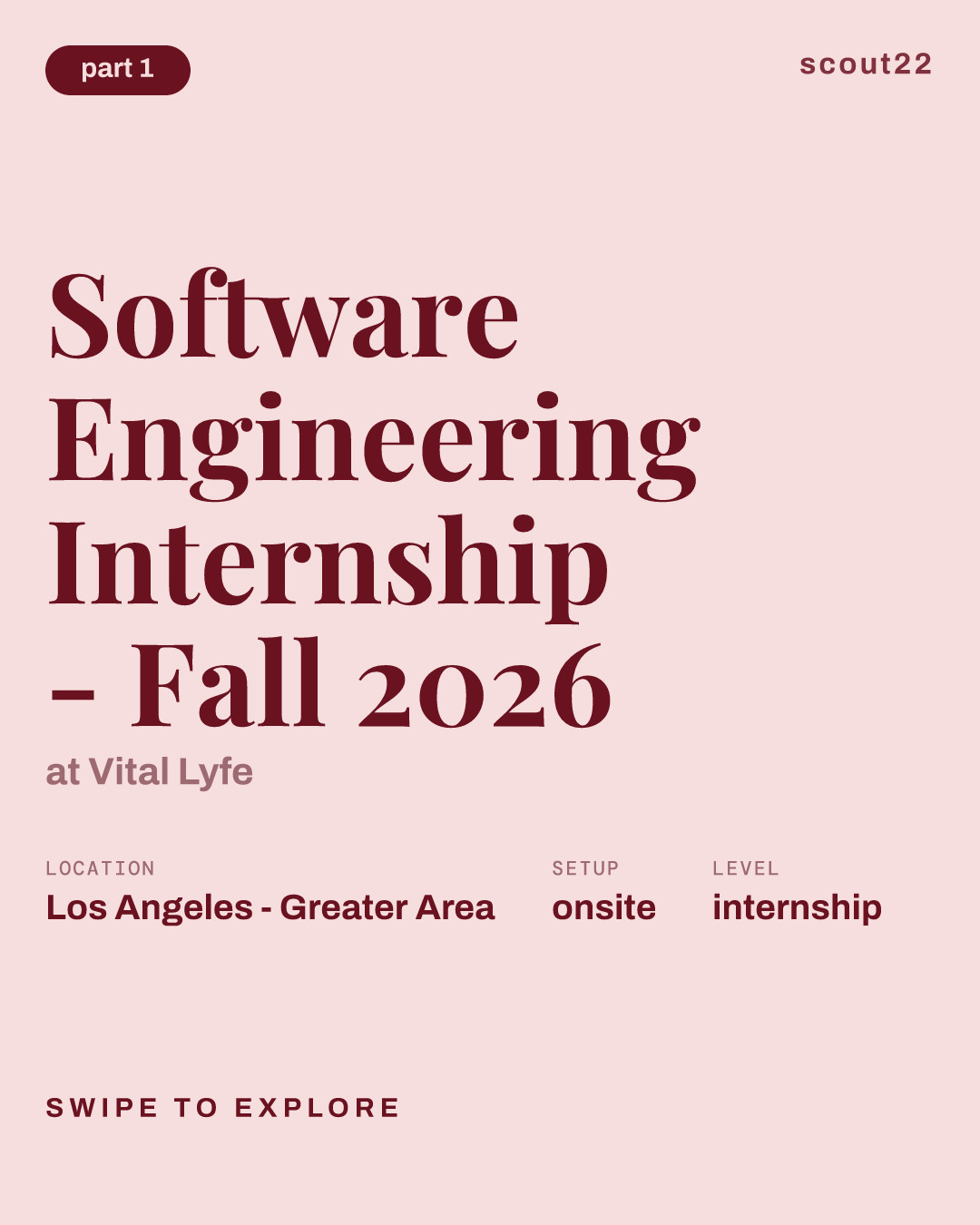 Software Engineering Internship - Fall 2026 at Vital Lyfe