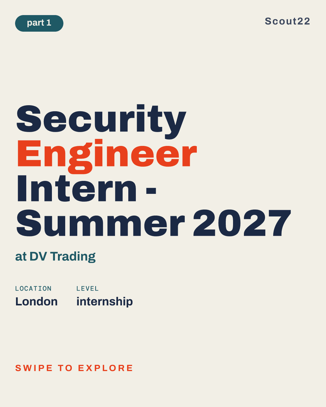 Security Engineer Intern - Summer 2027 at DV Trading
