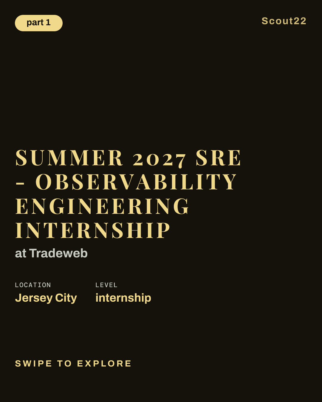 Summer 2027 SRE - Observability Engineering Internship at Tradeweb