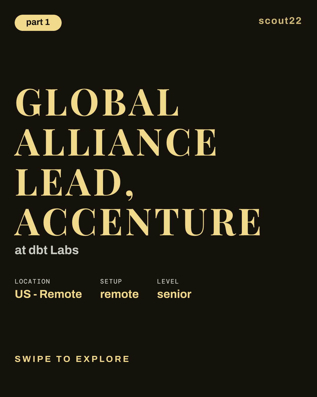 Global Alliance Lead, Accenture at dbt Labs