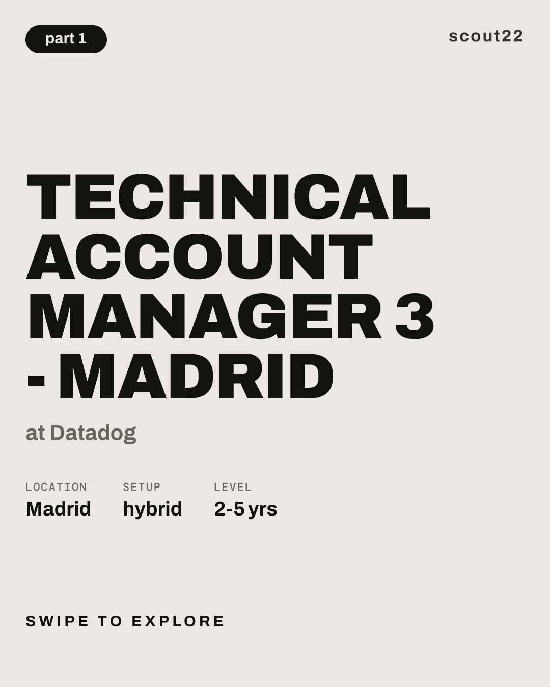 Technical Account Manager 3 - Madrid at Datadog